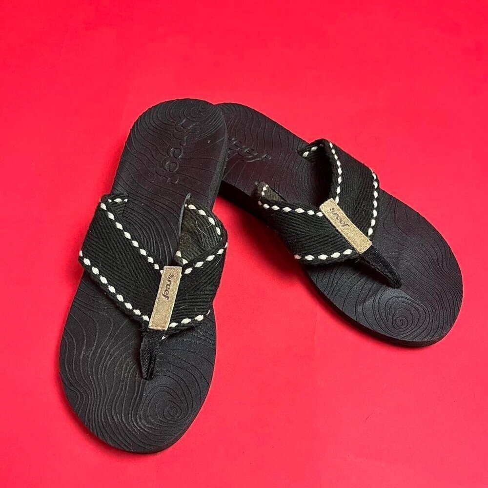 Reef / Navy blue foam bottom fabric top flip flops 💙🤍​​​​​​​​
